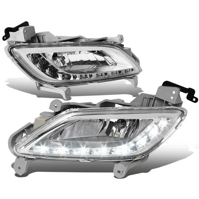 DNA Fog Lights for Hyundai Veloster (2012-2017) with LED DRL - Amber / Clear / Smoke Lens FL-HV12-LED - Image 9