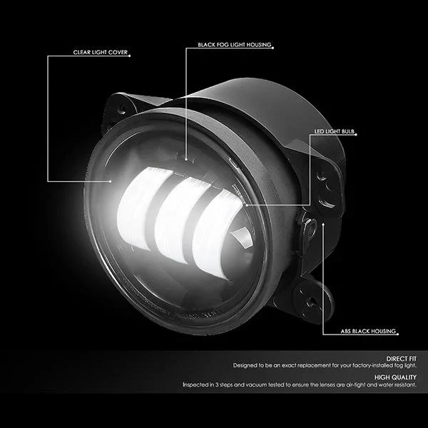 DNA Fog Lights for Dodge Journey (2010-2019) LED Projector with Switch and Wiring Harness - Clear Lens FL-ZTL-312-CH - Image 2