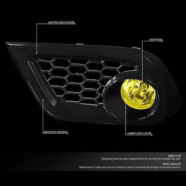 DNA Fog Lights for Toyota iM (2017-2018) Scion iM (2016) with Switch and Wiring Harness - Amber Lens - Image 2