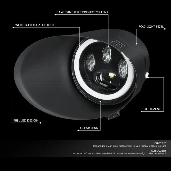 DNA Fog Lights for Toyota Tundra (2007-2013) Factory Style or LED Projector - Clear or Smoke Lens - Image 6