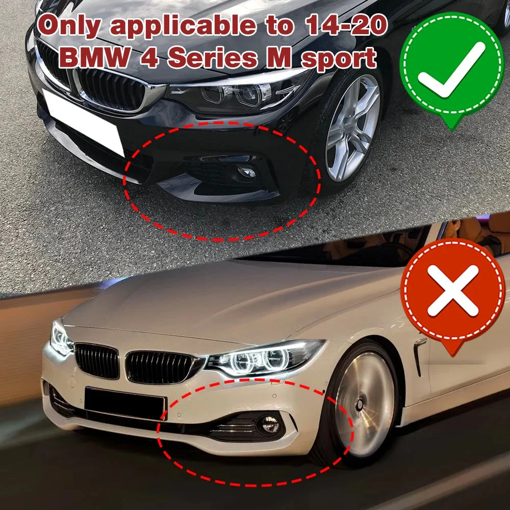 DNA Front Bumper Lip for BMW F32 / F36 428i / 430i (2014-2019) 3-Piece with Matte / Gloss Black / Carbon Fiber Finish - Image 9