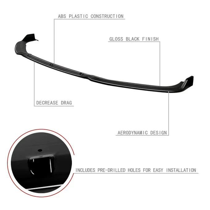 DNA Front Bumper Lip for Honda Accord Sedan (2018-2022) 3-Piece RA-Style with Matte or Gloss Black Finish - Image 4