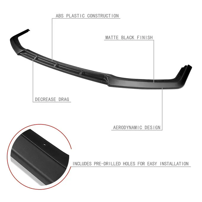 DNA Front Bumper Lip for Honda Civic (2016-2021) 3-Piece MUG Style - Gloss or Matte Black / Carbon Fiber Finish - Image 2
