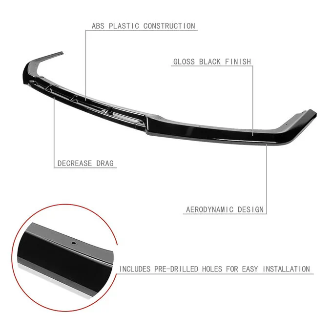 DNA Front Bumper Lip for Honda Civic (2016-2021) 3-Piece MUG Style - Gloss or Matte Black / Carbon Fiber Finish - Image 6