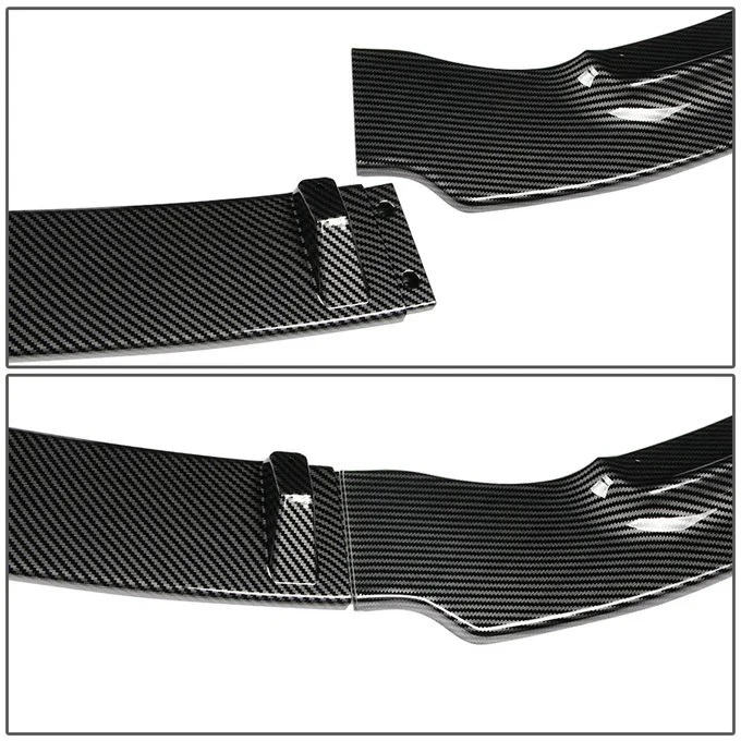 DNA Front Bumper Lip for Honda Civic Sedan (2006-2011) 3-Piece with Carbon Fiber Look Finish - Image 4