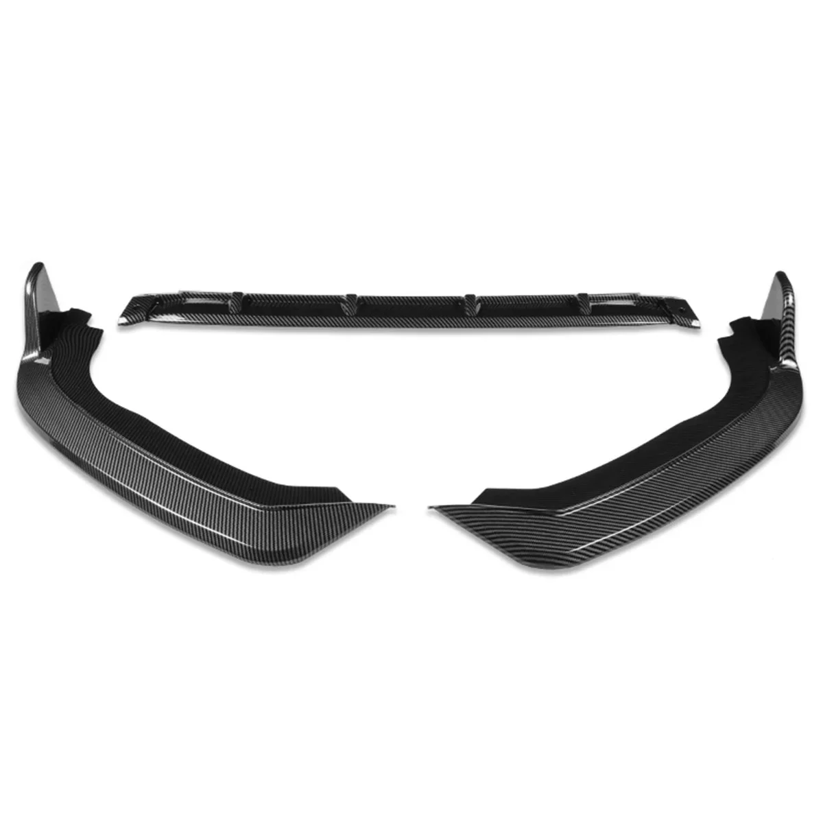 DNA Front Bumper Lip for Honda Fit (2018-2020) 3-Piece with Matte / Gloss Black / Carbon Fiber Finish - Image 7