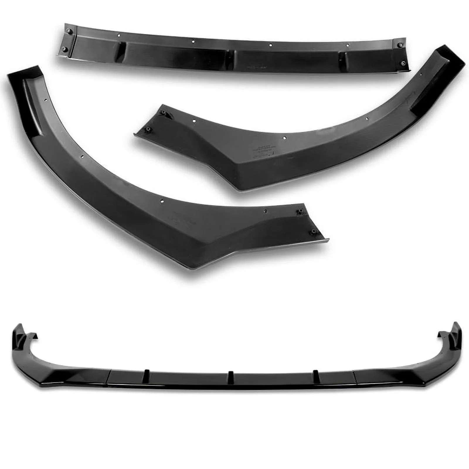 DNA Front Bumper Lip for Hyundai Elantra (2021-2023) 3-Piece with Matte / Gloss Black / Carbon Fiber Finish - Image 5