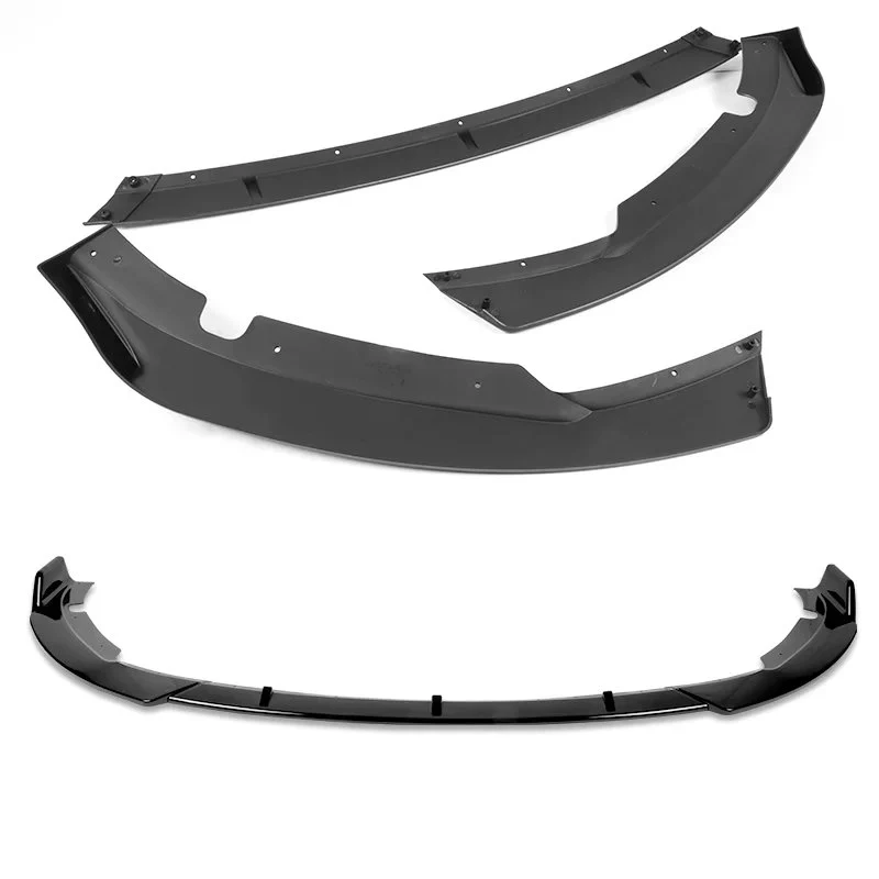DNA Front Bumper Lip for Hyundai Sonata (2015-2017) 3-Piece STP Style with Matte / Gloss Black / Carbon Fiber Finish - Image 10