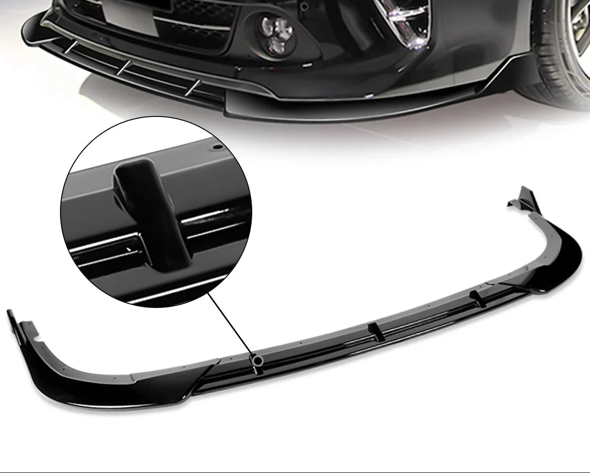 DNA Front Bumper Lip for Kia Optima (2016-2018) 3-Piece STP-Style with Matte / Gloss Black / Carbon Fiber Finish - Image 12