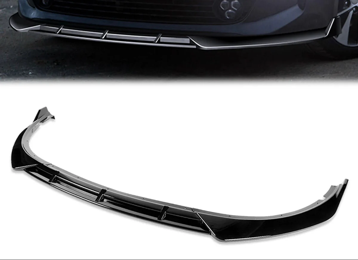 DNA Front Bumper Lip for Kia Optima (2016-2018) 3-Piece STP-Style with Matte / Gloss Black / Carbon Fiber Finish - Image 17