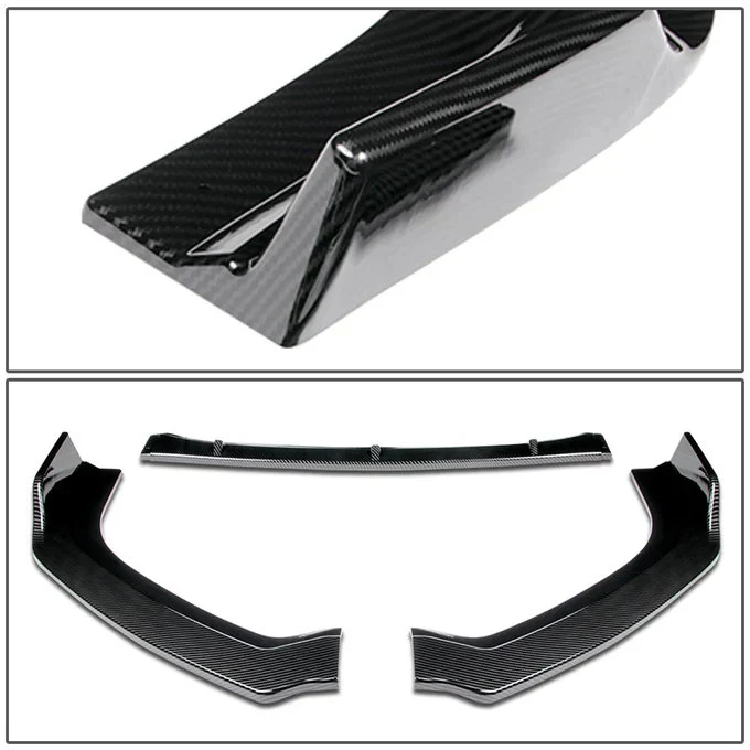 DNA Front Bumper Lip for Nissan Altima Sedan (2019-2022) 3-Piece with Carbon Fiber Look Finish - Image 3