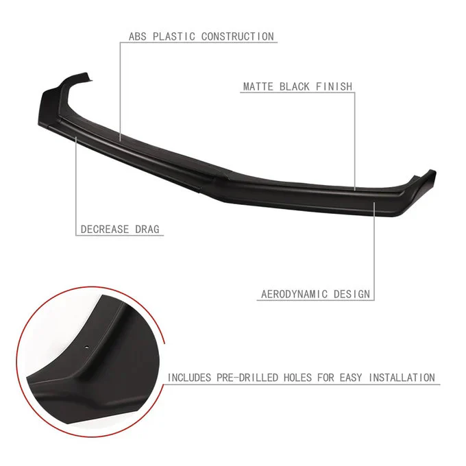 DNA Front Bumper Lip for Subaru BRZ (2017-2020) 3-Piece CS-Style - Matte Black Finish - Image 2