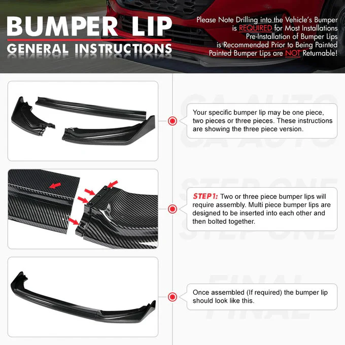 DNA Front Bumper Lip for Subaru BRZ (2017-2020) 3-Piece CS-Style - Matte Black Finish - Image 5