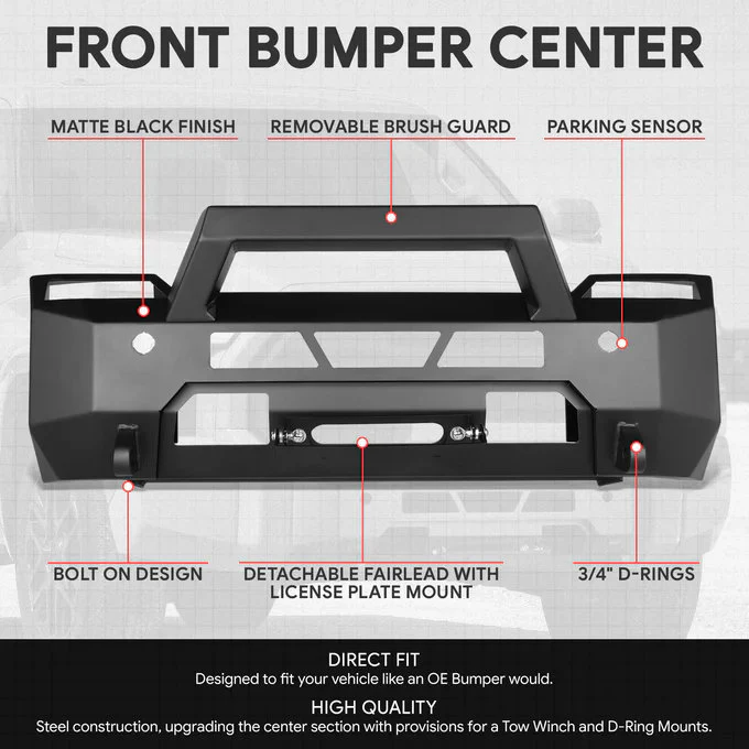 DNA Front Winch Bumper for Toyota Tundra (2022–2024) Center Mount FWB-002-BK - Image 3