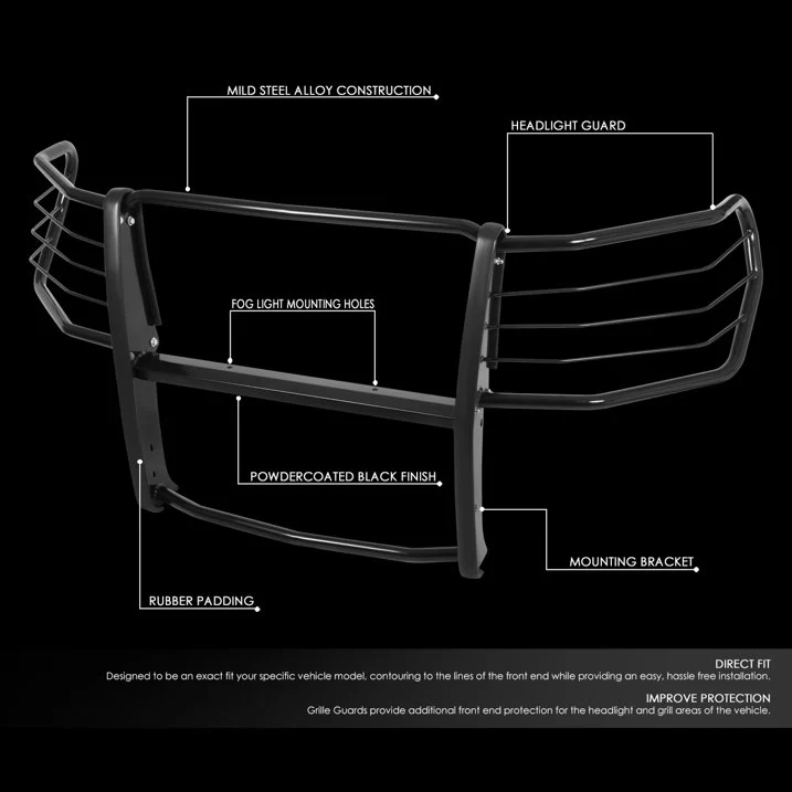DNA Grille Guard for Chevy Silverado 1500 (2014-2018) Full Front End Bumper with Black or Chrome Finish - Image 8