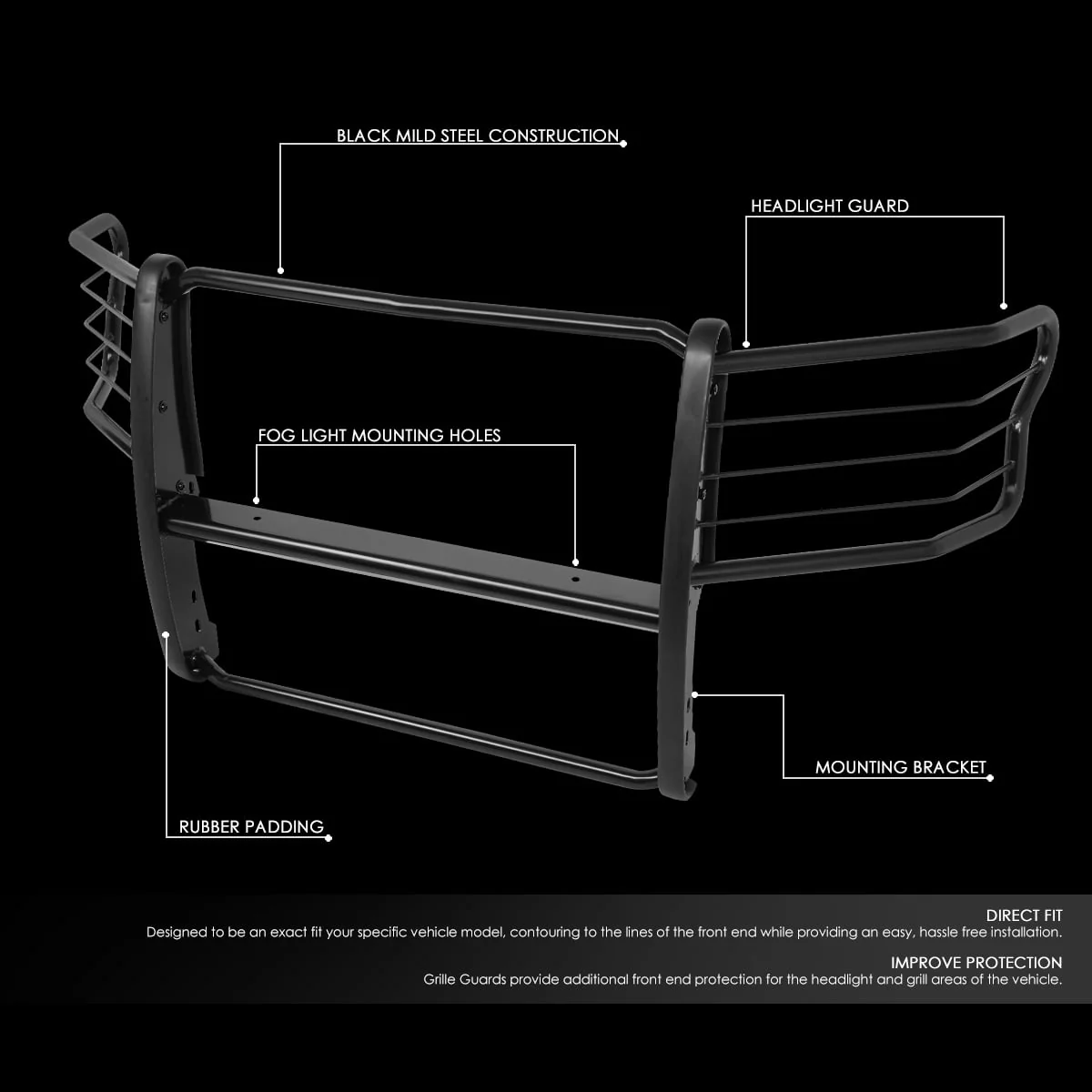 DNA Grille Guard for Ford F150 (2015-2019) Full Front End Bumper with Black or Chrome Finish - Image 3