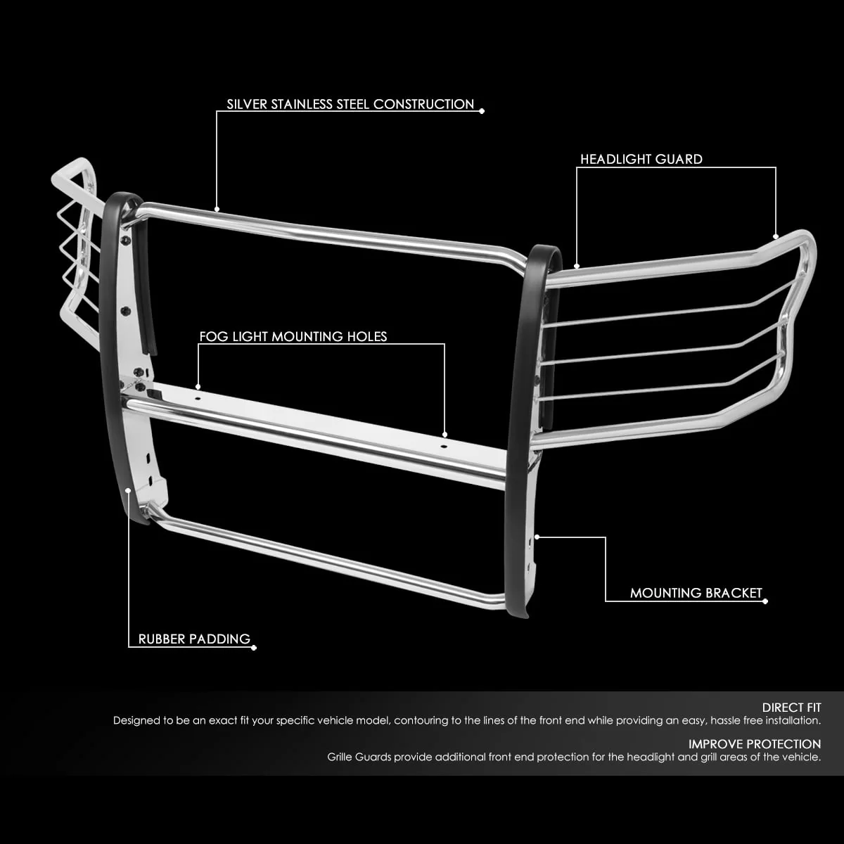 DNA Grille Guard for Ford F150 (2015-2019) Full Front End Bumper with Black or Chrome Finish - Image 6