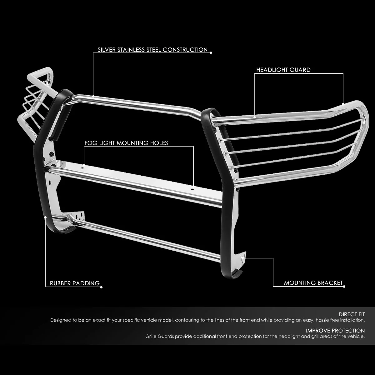 DNA Grille Guard for Toyota Tacoma (2004-2019) Full Front End Bumper with Black or Chrome Finish - Image 23