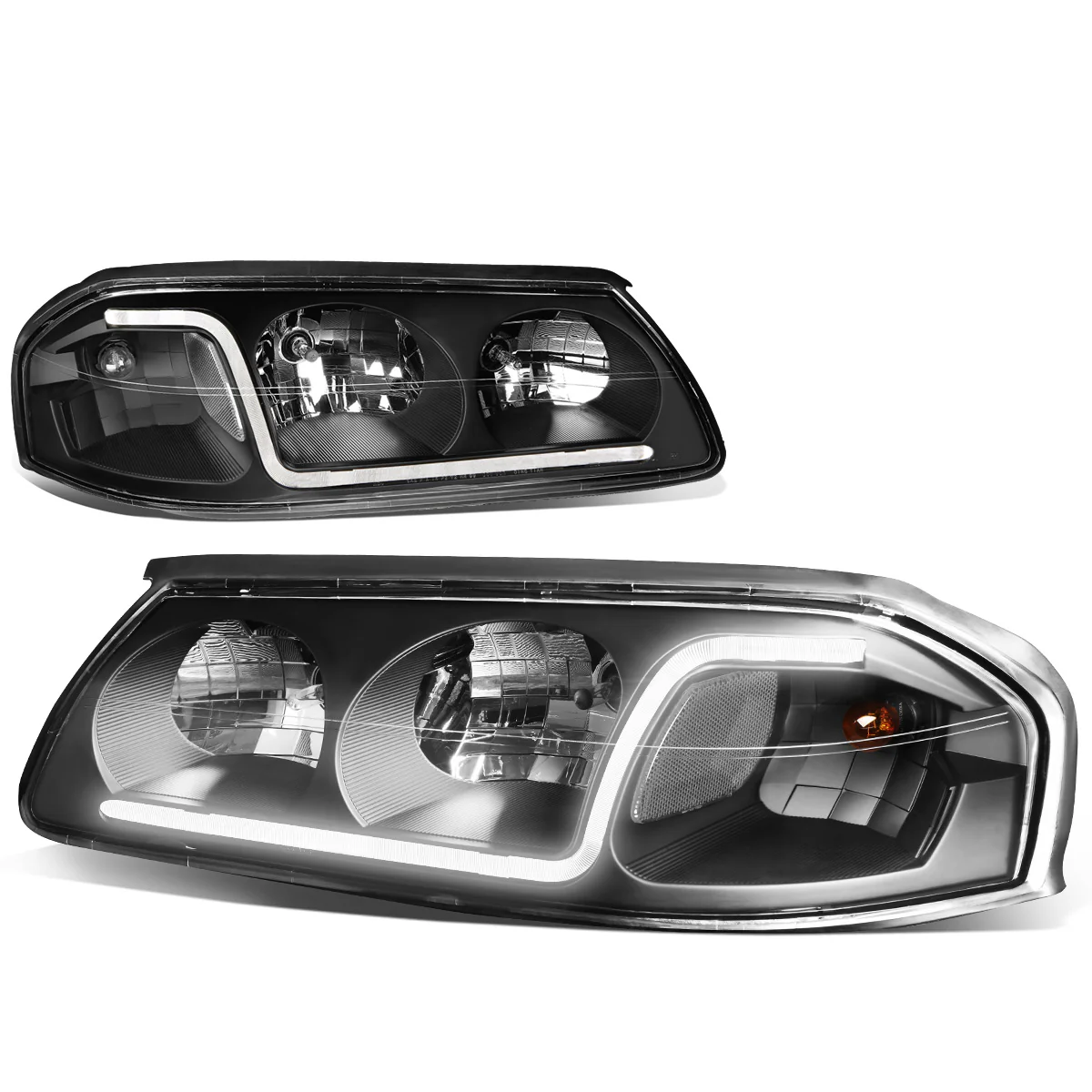 DNA Headlights Chevy Impala (2000-2005) with or without LED DRL - Black / Chrome / Smoke Housing - Image 10