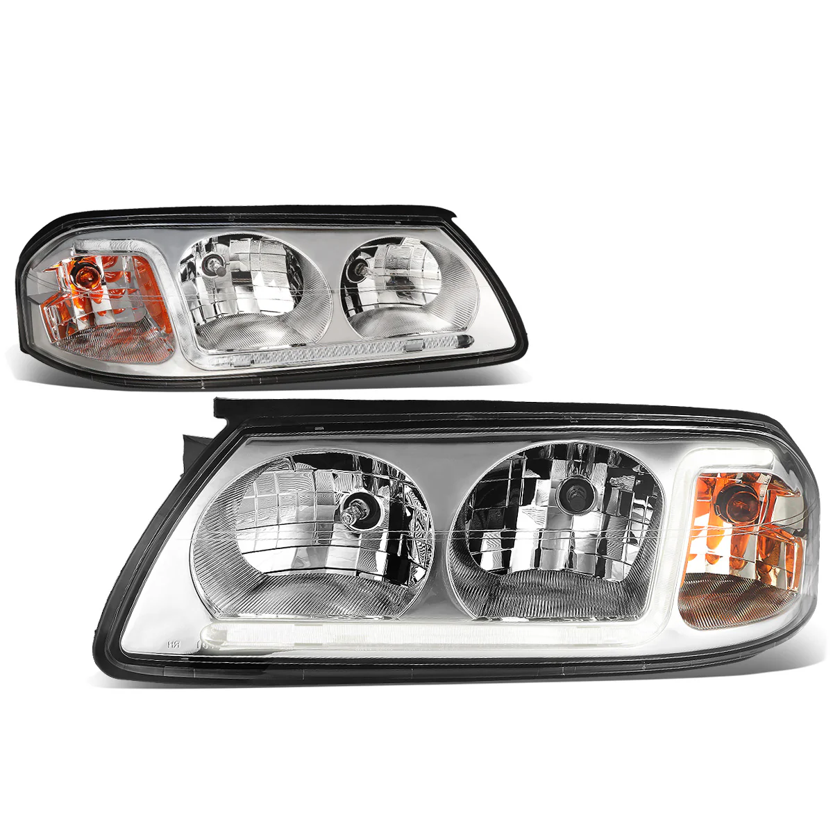 DNA Headlights Chevy Impala (2000-2005) with or without LED DRL - Black / Chrome / Smoke Housing - Image 17
