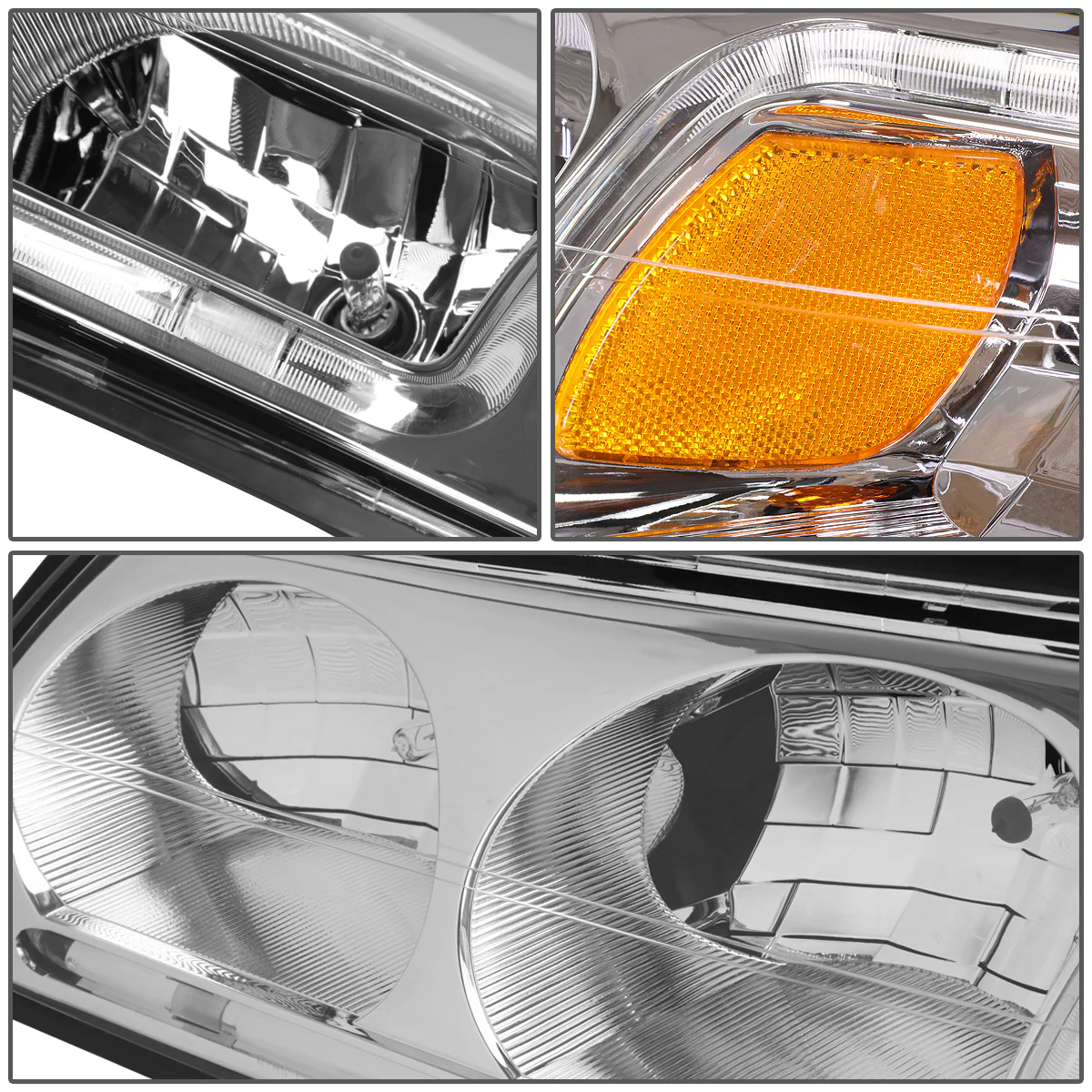 DNA Headlights Chevy Impala (2000-2005) with or without LED DRL - Black / Chrome / Smoke Housing - Image 20