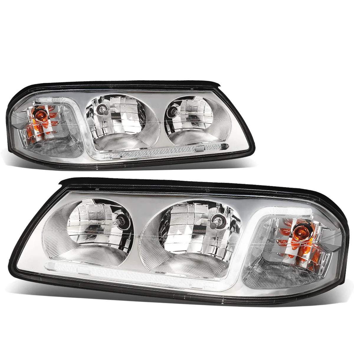 DNA Headlights Chevy Impala (2000-2005) with or without LED DRL - Black / Chrome / Smoke Housing - Image 22