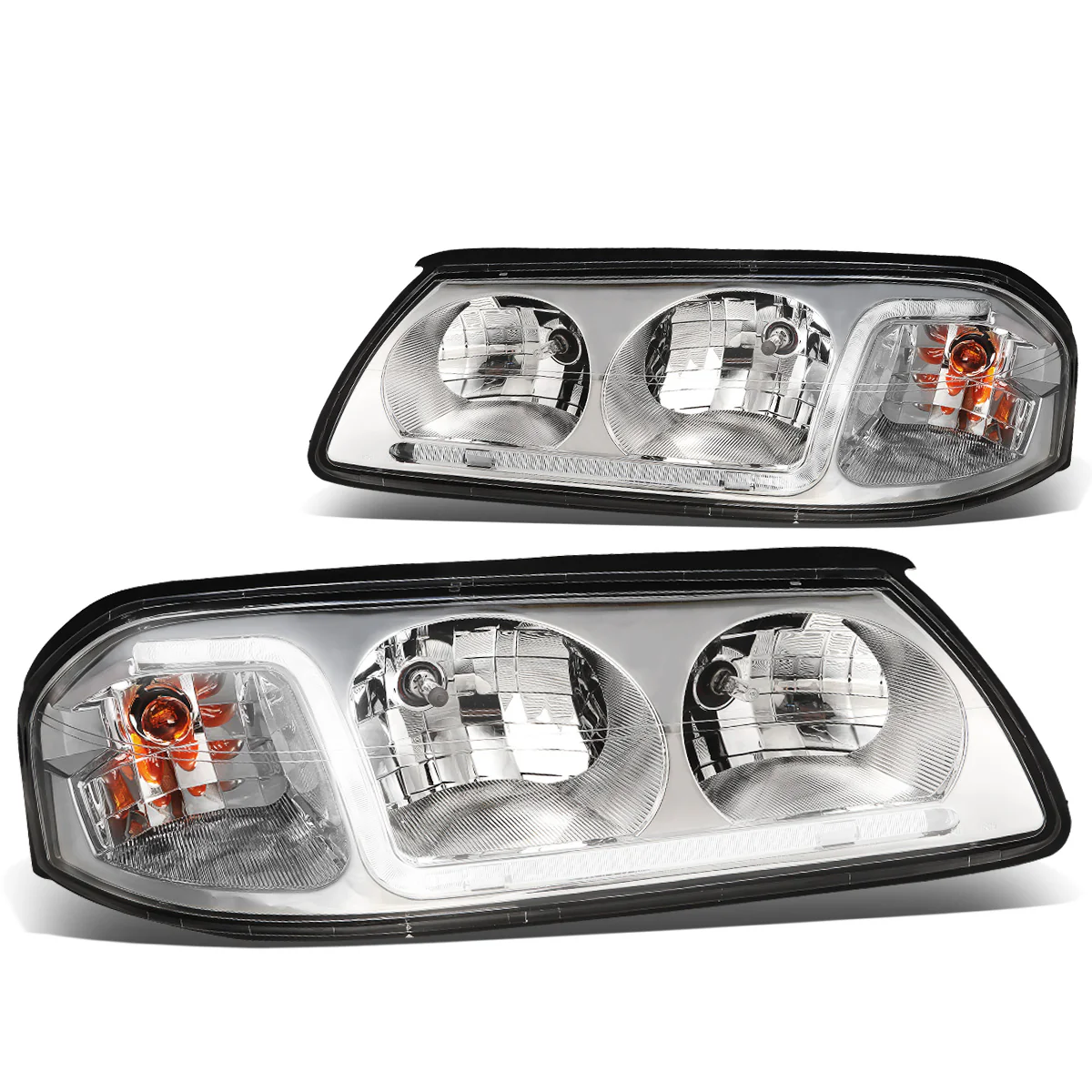DNA Headlights Chevy Impala (2000-2005) with or without LED DRL - Black / Chrome / Smoke Housing - Image 23