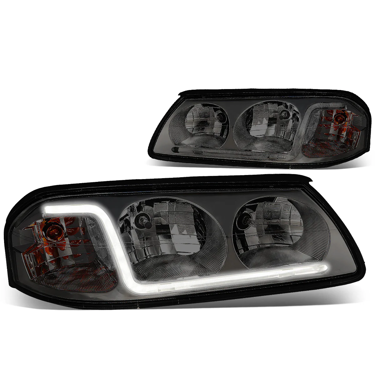 DNA Headlights Chevy Impala (2000-2005) with or without LED DRL - Black / Chrome / Smoke Housing - Image 30