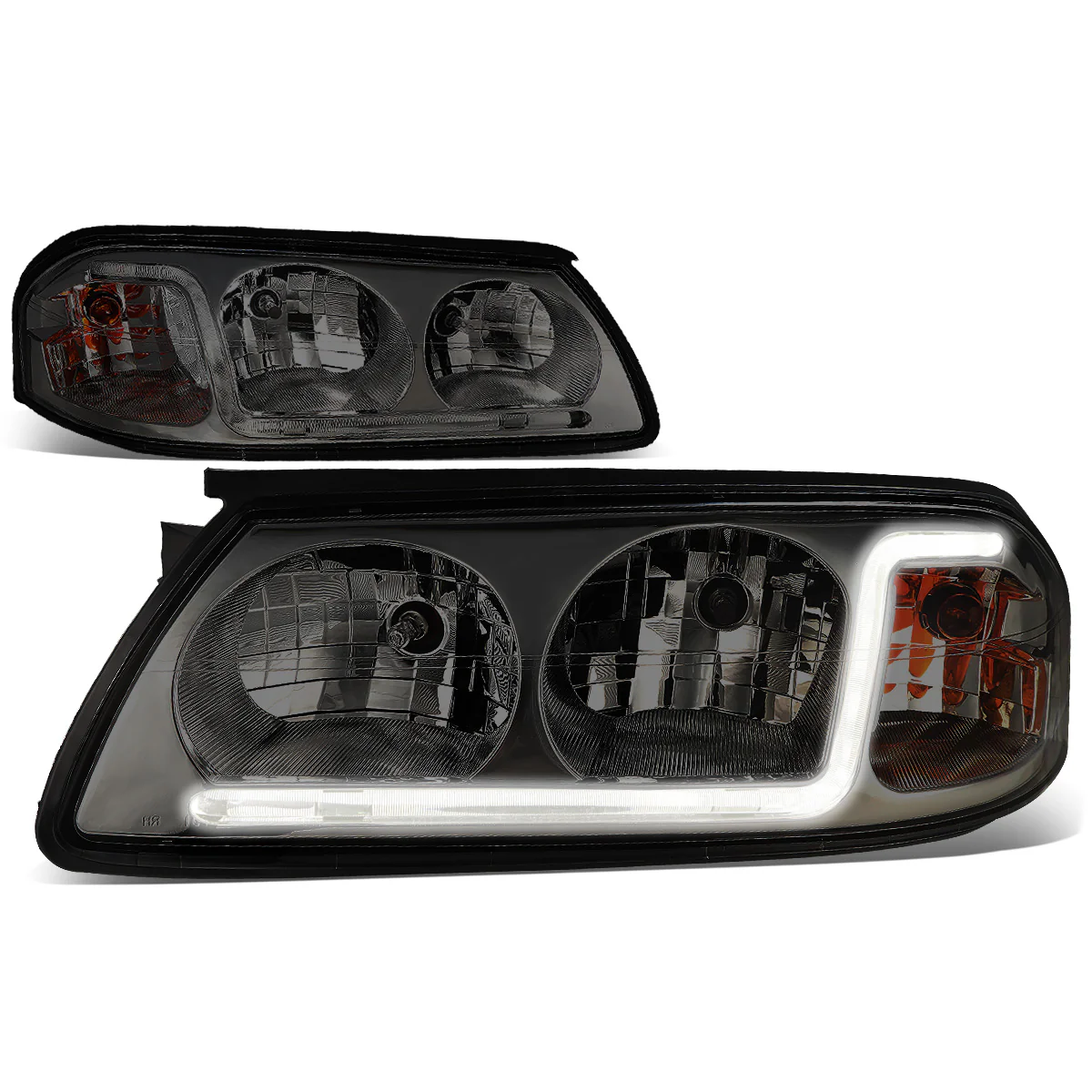 DNA Headlights Chevy Impala (2000-2005) with or without LED DRL - Black / Chrome / Smoke Housing - Image 31
