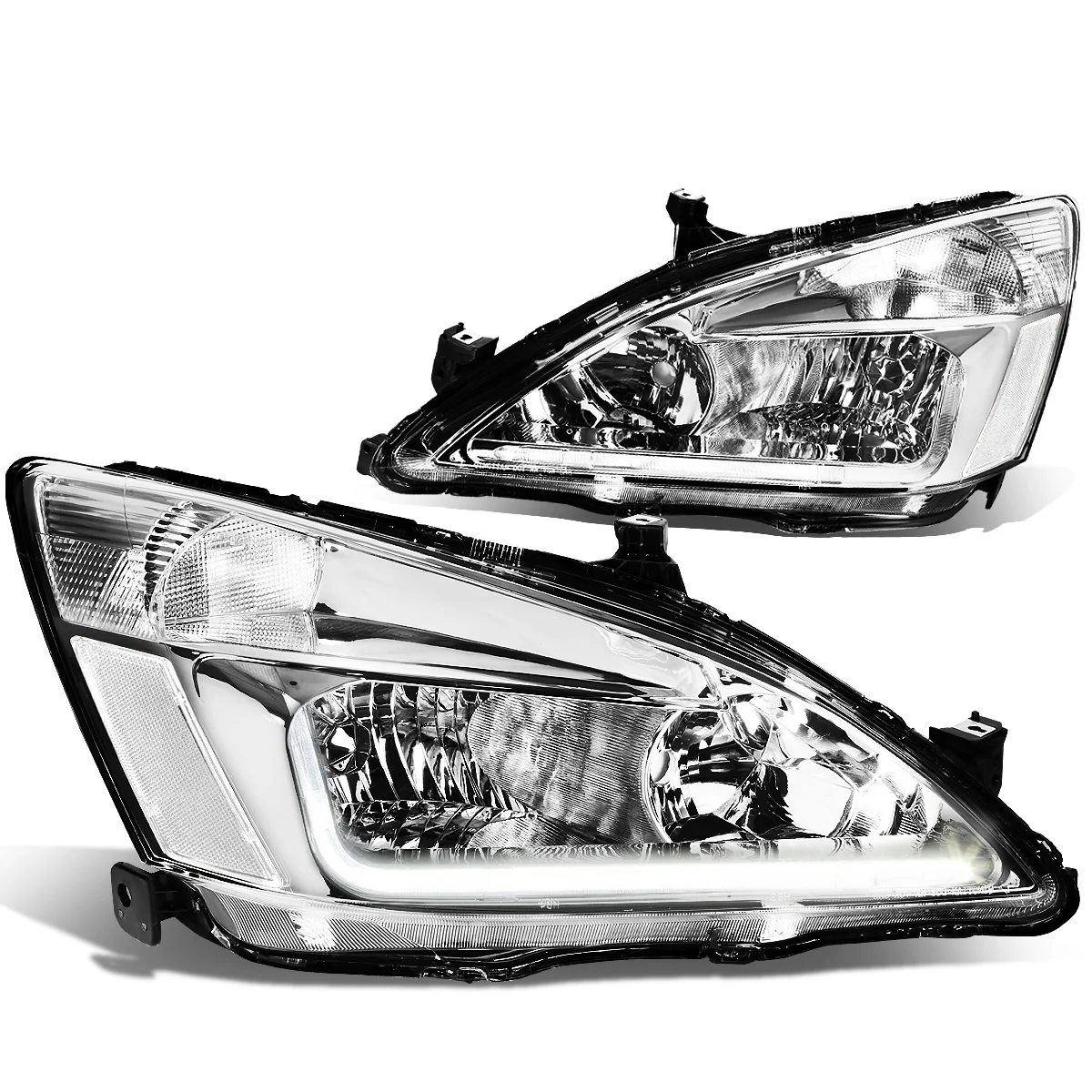 DNA Headlights Honda Accord (2003-2007) w/ LED DRL - Black or Chrome Housing - Image 13