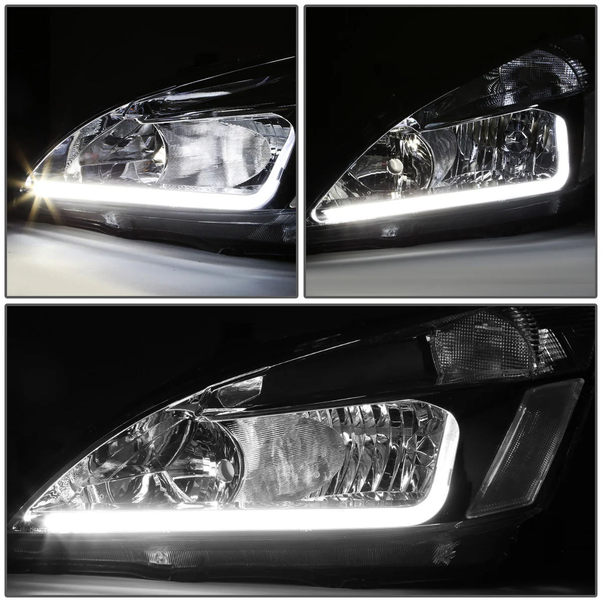 DNA Headlights Honda Accord (2003-2007) w/ LED DRL - Black or Chrome Housing - Image 15