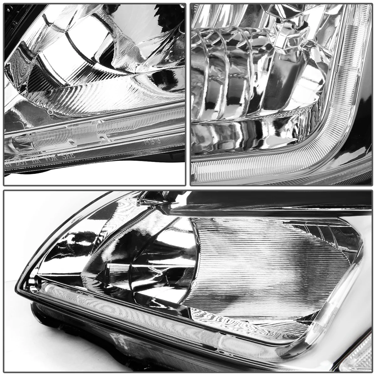 DNA Headlights Honda Accord (2003-2007) w/ LED DRL - Black or Chrome Housing - Image 16