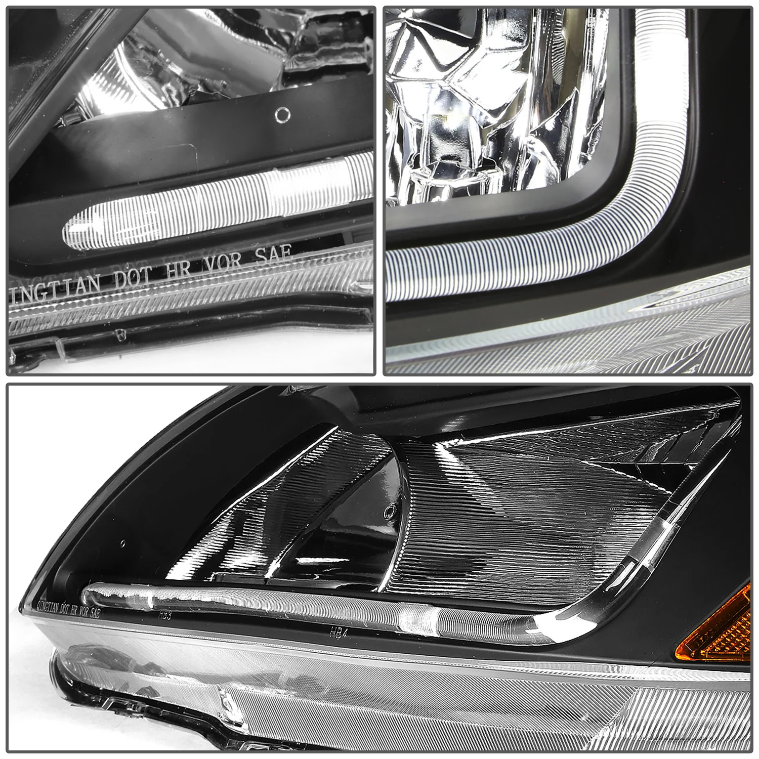 DNA Headlights Honda Accord (2003-2007) w/ LED DRL - Black or Chrome Housing - Image 2