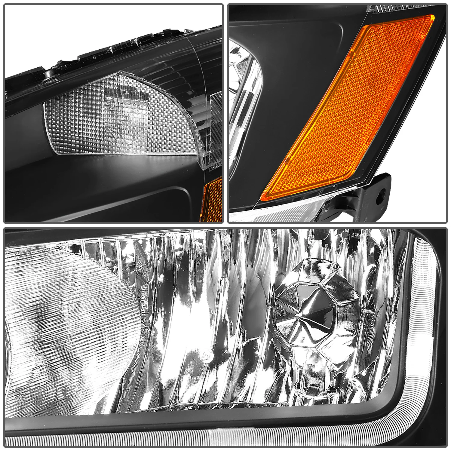 DNA Headlights Honda Accord (2003-2007) w/ LED DRL - Black or Chrome Housing - Image 3