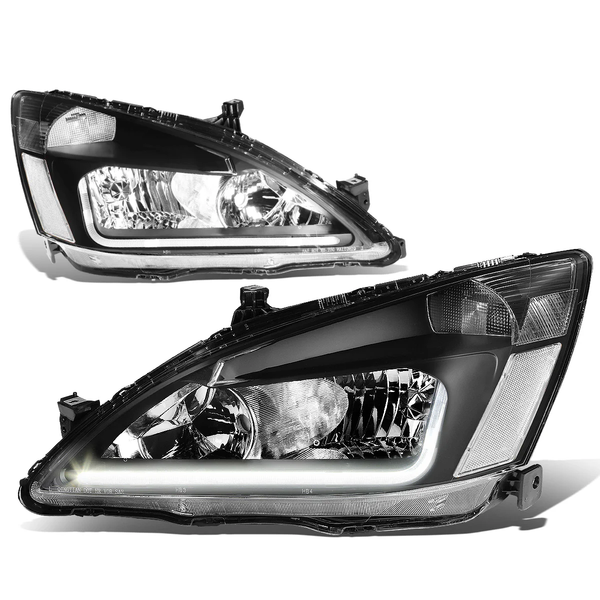 DNA Headlights Honda Accord (2003-2007) w/ LED DRL - Black or Chrome Housing - Image 5