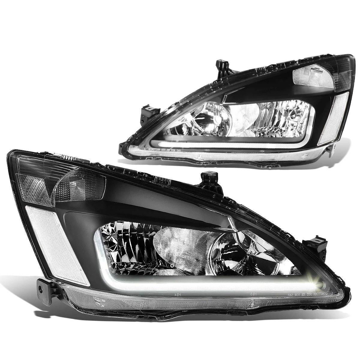 DNA Headlights Honda Accord (2003-2007) w/ LED DRL - Black or Chrome Housing - Image 6