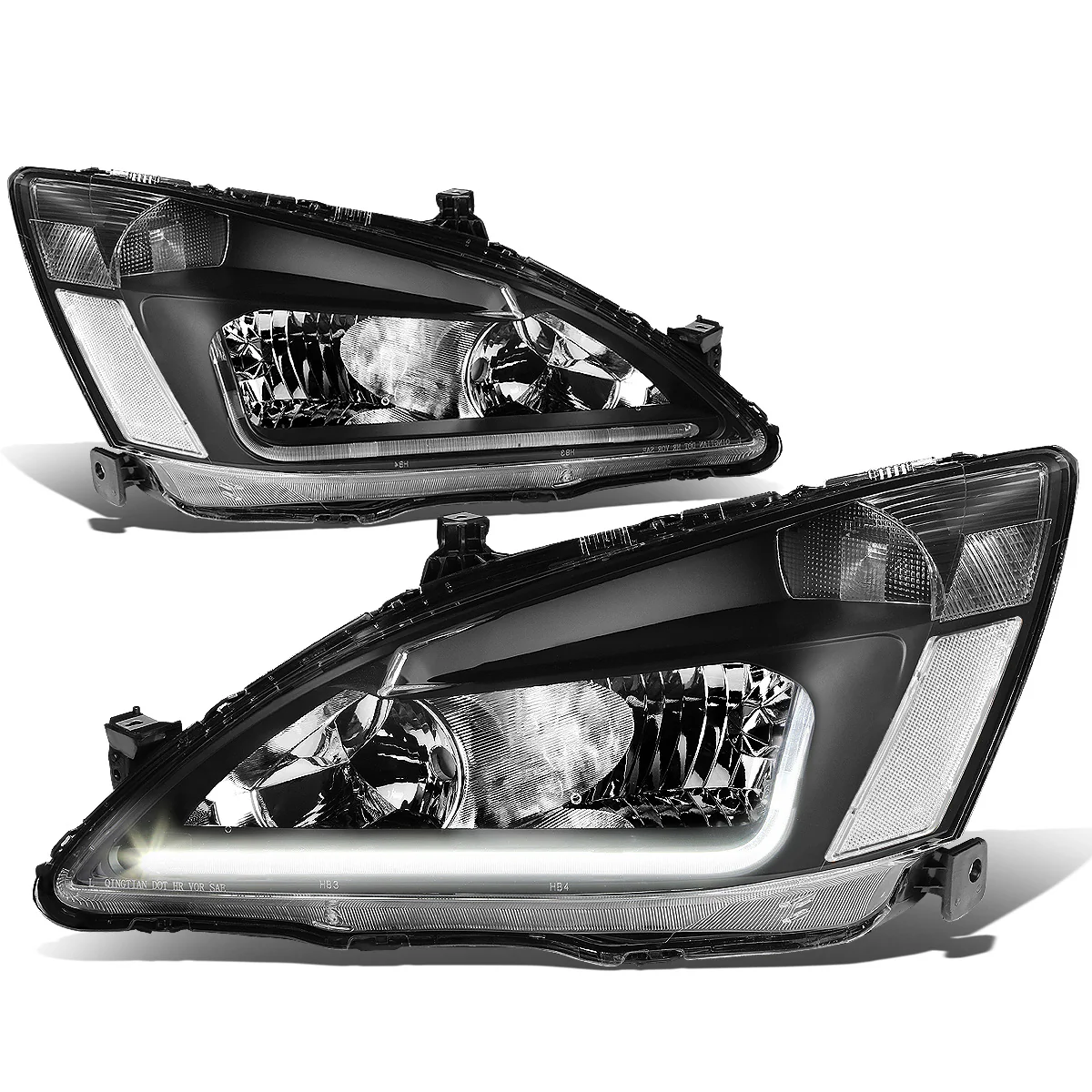 DNA Headlights Honda Accord (2003-2007) w/ LED DRL - Black or Chrome Housing - Image 7