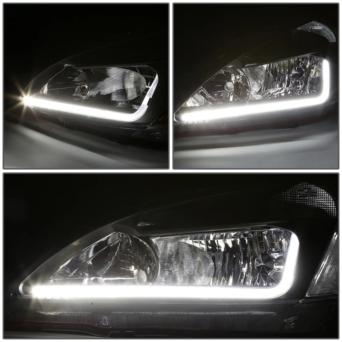 DNA Headlights Honda Accord (2003-2007) w/ LED DRL - Black or Chrome Housing - Image 8