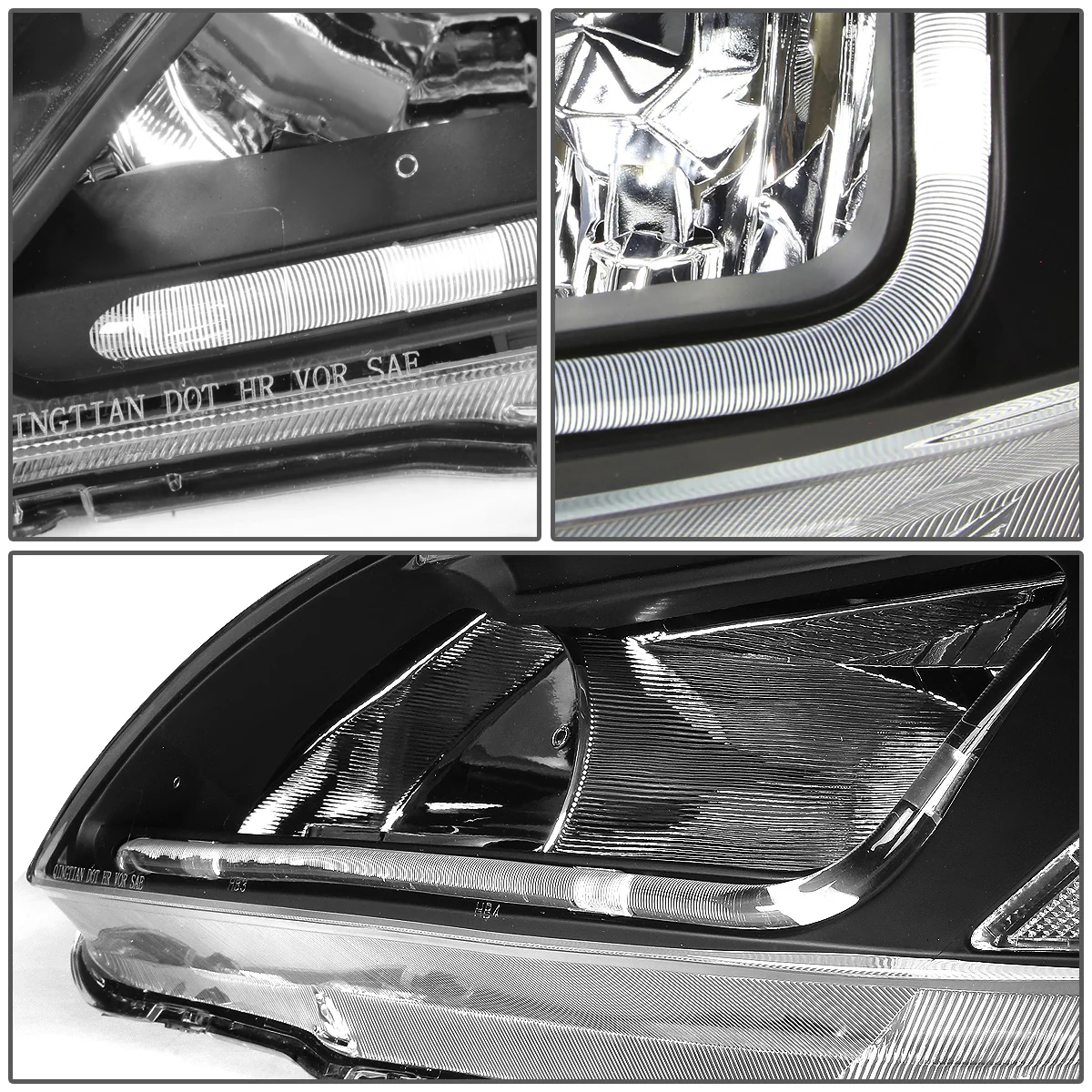 DNA Headlights Honda Accord (2003-2007) w/ LED DRL - Black or Chrome Housing - Image 9