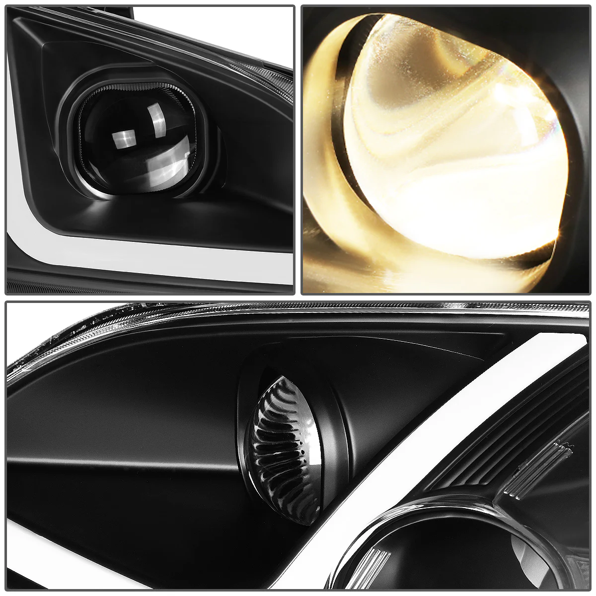 DNA Projector Headlights Honda Accord Coupe / Sedan (01-03) w/ LED DRL - Black / Chrome / Smoke Housing - Image 15