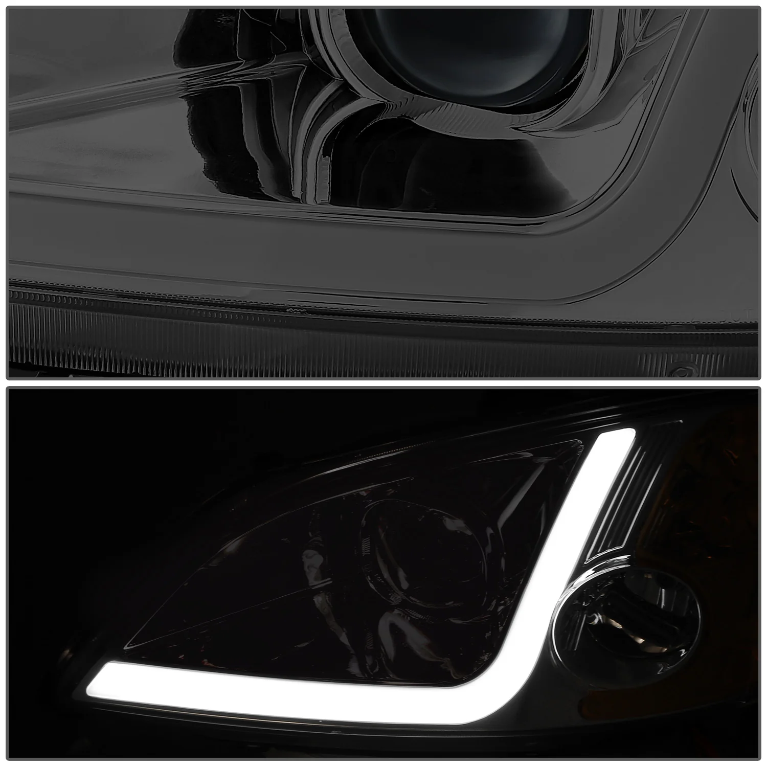 DNA Projector Headlights Honda Accord Coupe / Sedan (01-03) w/ LED DRL - Black / Chrome / Smoke Housing - Image 27