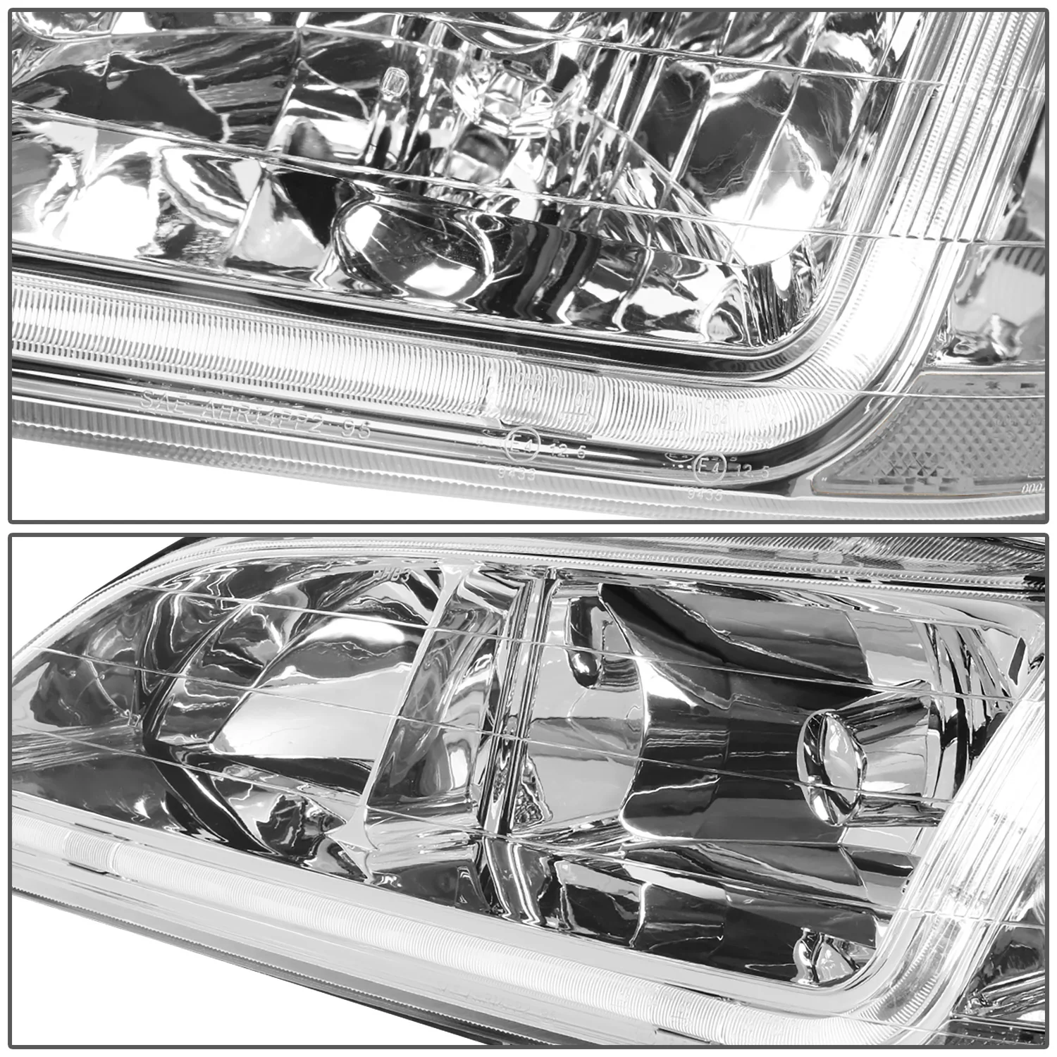 DNA Headlights Honda Accord Coupe / Sedan (98-02) w/ LED DRL - Black / Chrome / Smoke Housing - Image 11