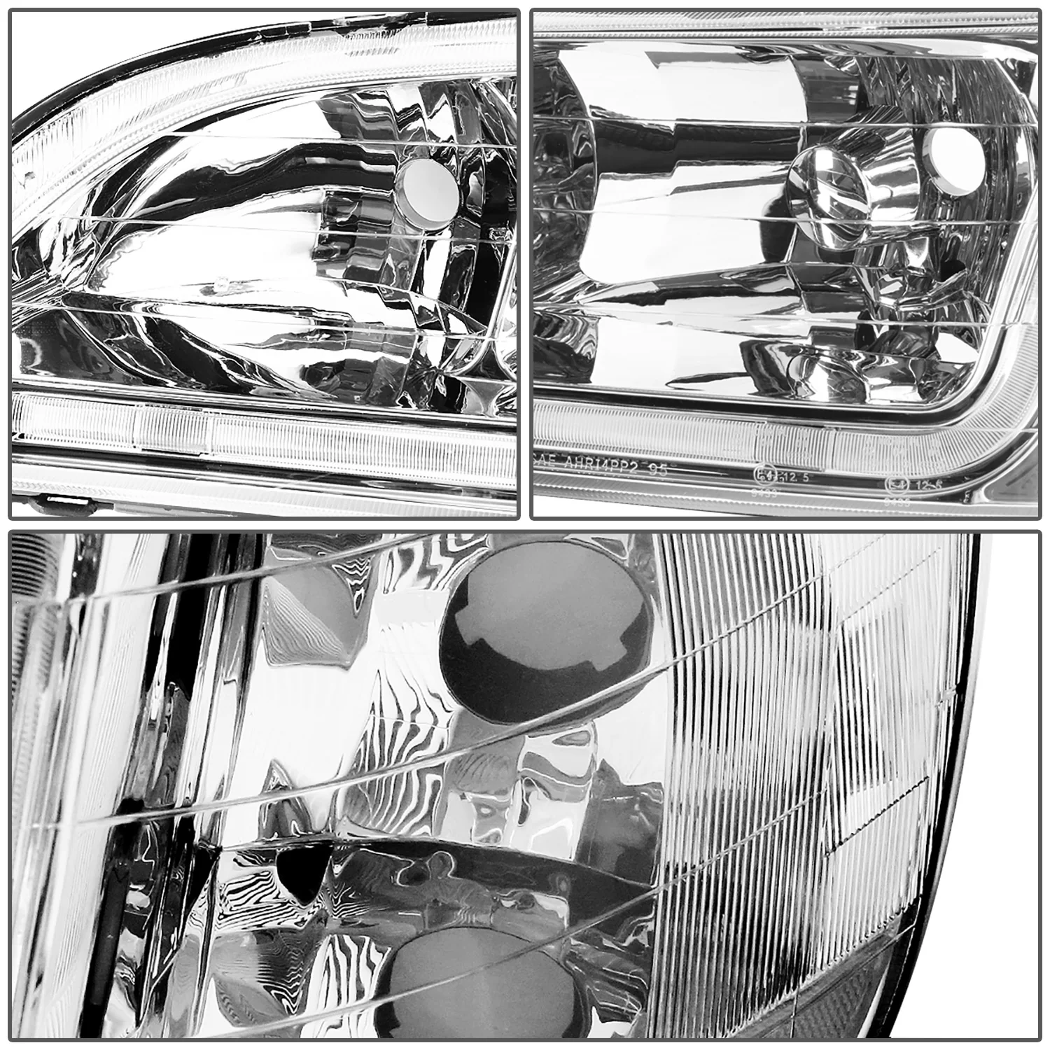 DNA Headlights Honda Accord Coupe / Sedan (98-02) w/ LED DRL - Black / Chrome / Smoke Housing - Image 12