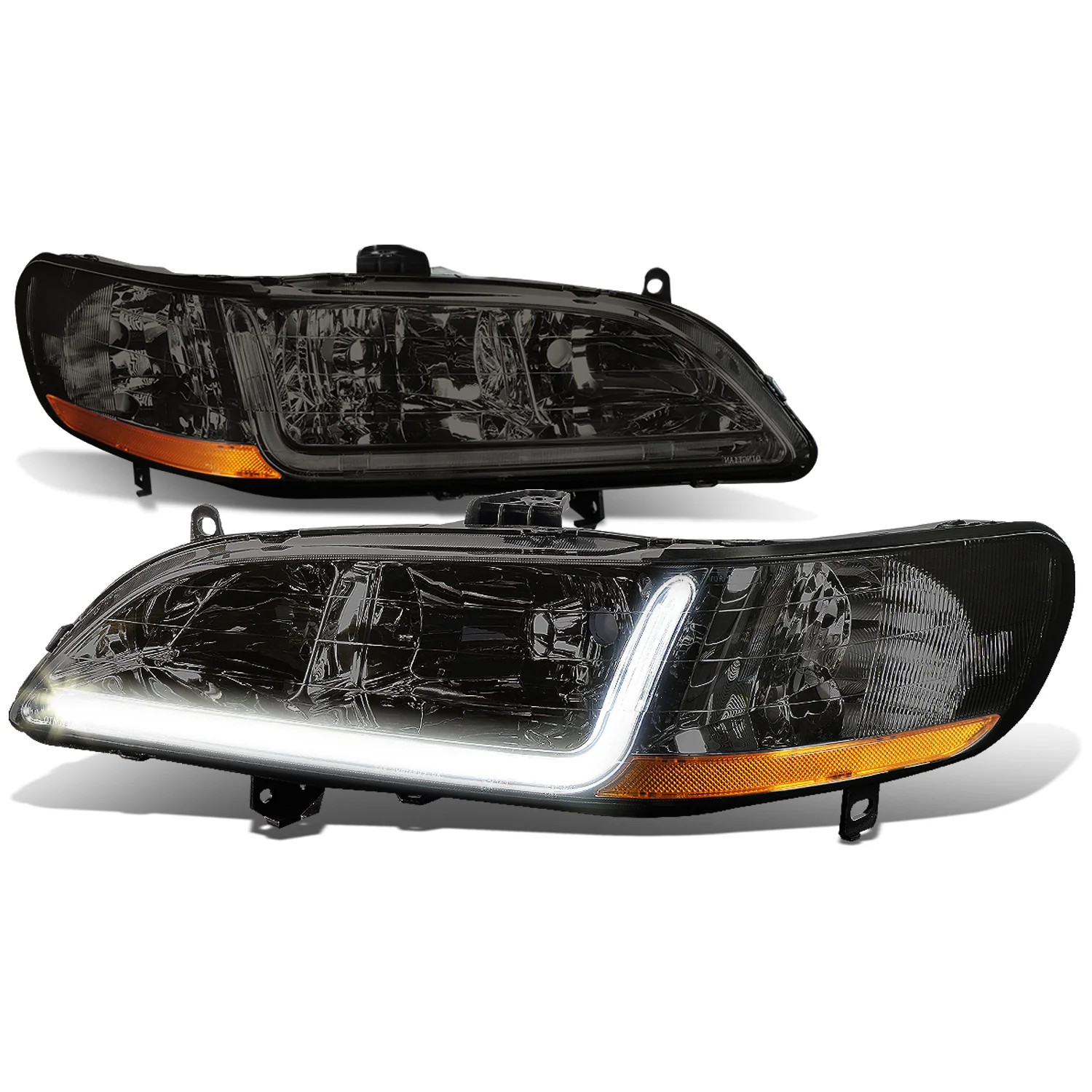 DNA Headlights Honda Accord Coupe / Sedan (98-02) w/ LED DRL - Black / Chrome / Smoke Housing - Image 13