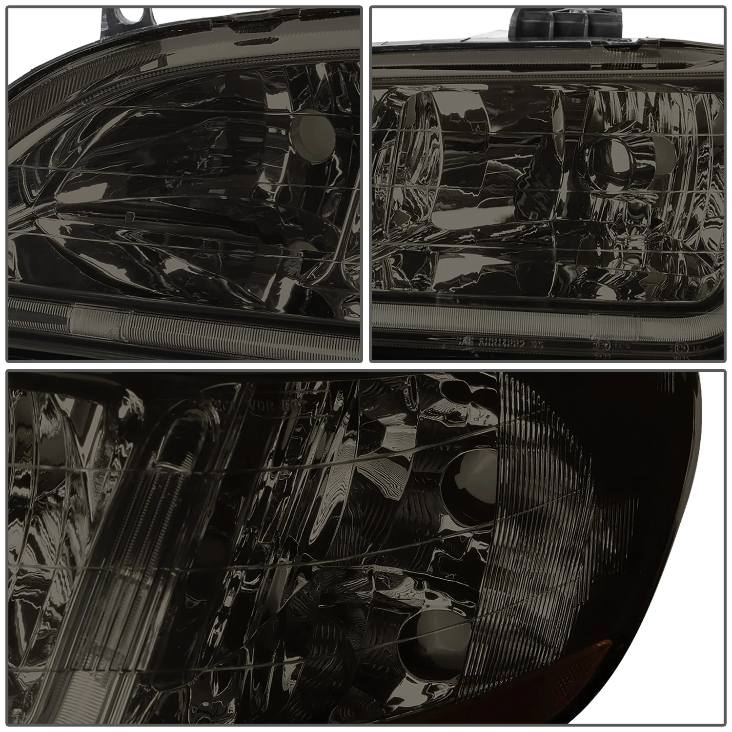 DNA Headlights Honda Accord Coupe / Sedan (98-02) w/ LED DRL - Black / Chrome / Smoke Housing - Image 15