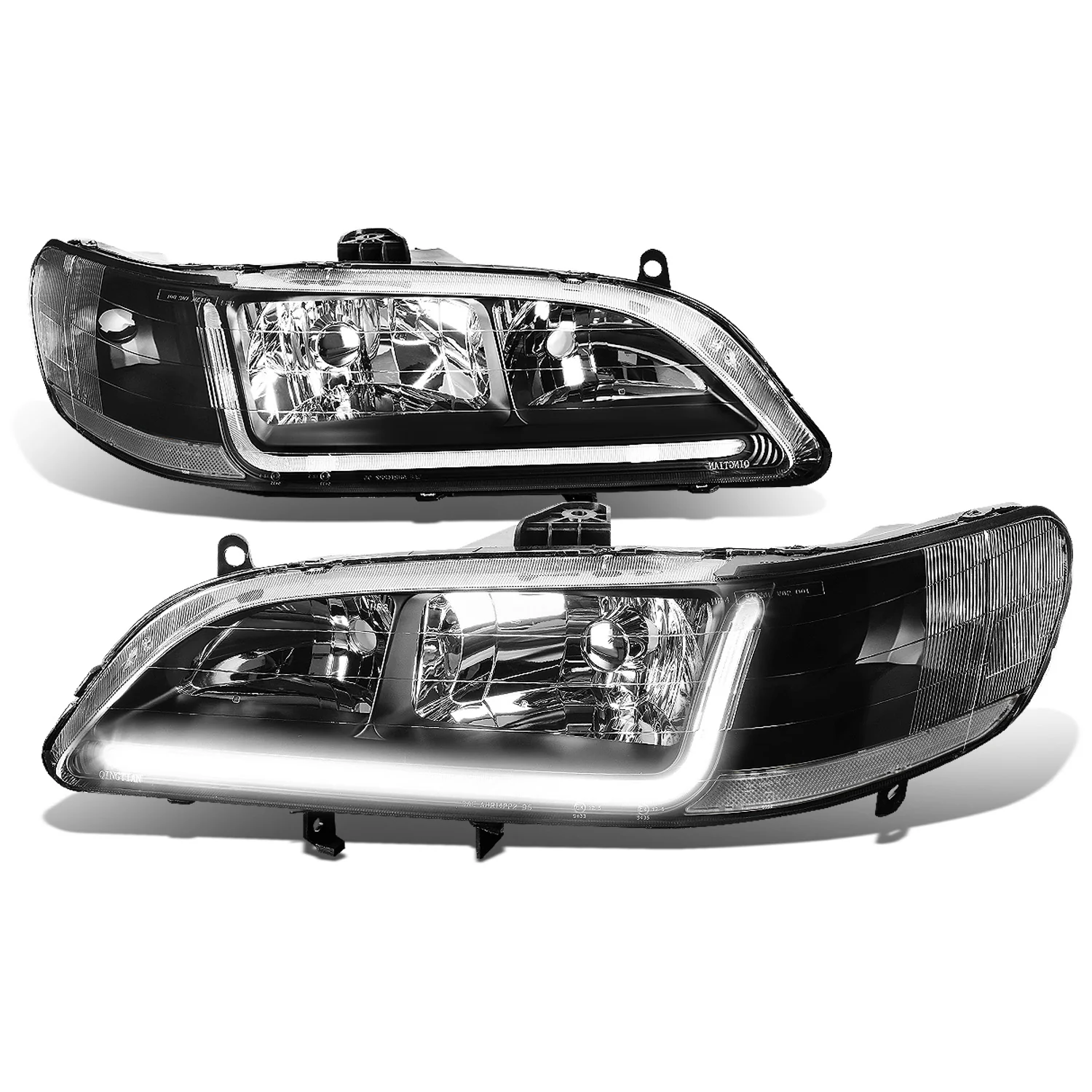 DNA Headlights Honda Accord Coupe / Sedan (98-02) w/ LED DRL - Black / Chrome / Smoke Housing - Image 4