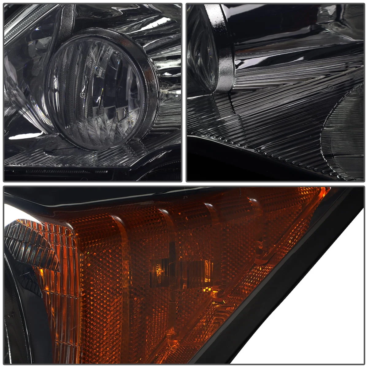 DNA Headlights Honda CRV (1992-1995) Chrome Housing w/ Amber Corner Light - Image 3