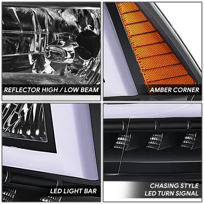 DNA Headlights for RAM 1500 / 2500 / 3500 / 4500 / 5500 (2010-2018) with C-Shaped LED DRL & Sequential Signals Lights - Image 10