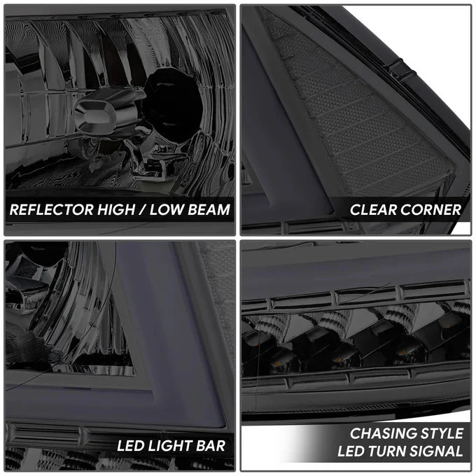 DNA Headlights for RAM 1500 / 2500 / 3500 / 4500 / 5500 (2010-2018) with C-Shaped LED DRL & Sequential Signals Lights - Image 24