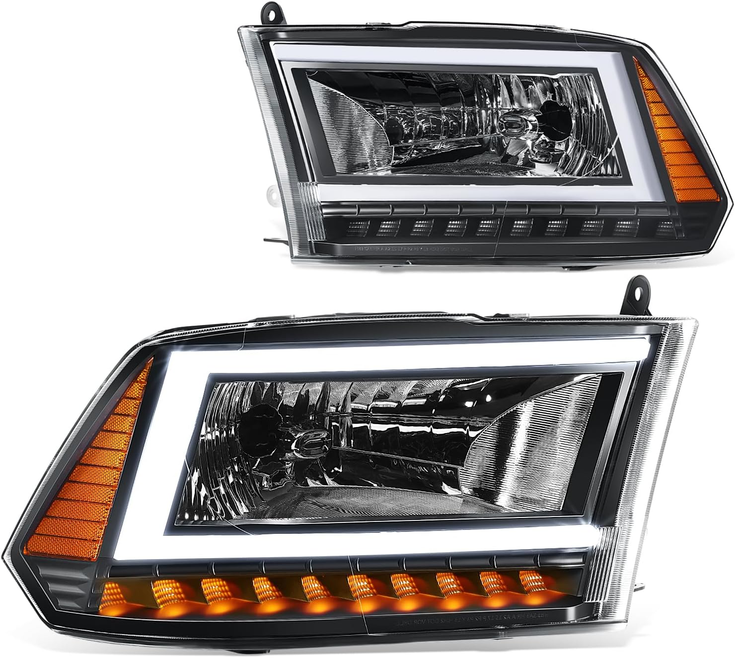 DNA Headlights for RAM 1500 / 2500 / 3500 / 4500 / 5500 (2010-2018) with C-Shaped LED DRL & Sequential Signals Lights - Image 8
